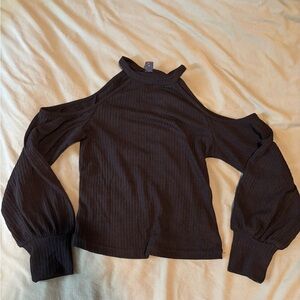 Stylish Black Ribbed Top